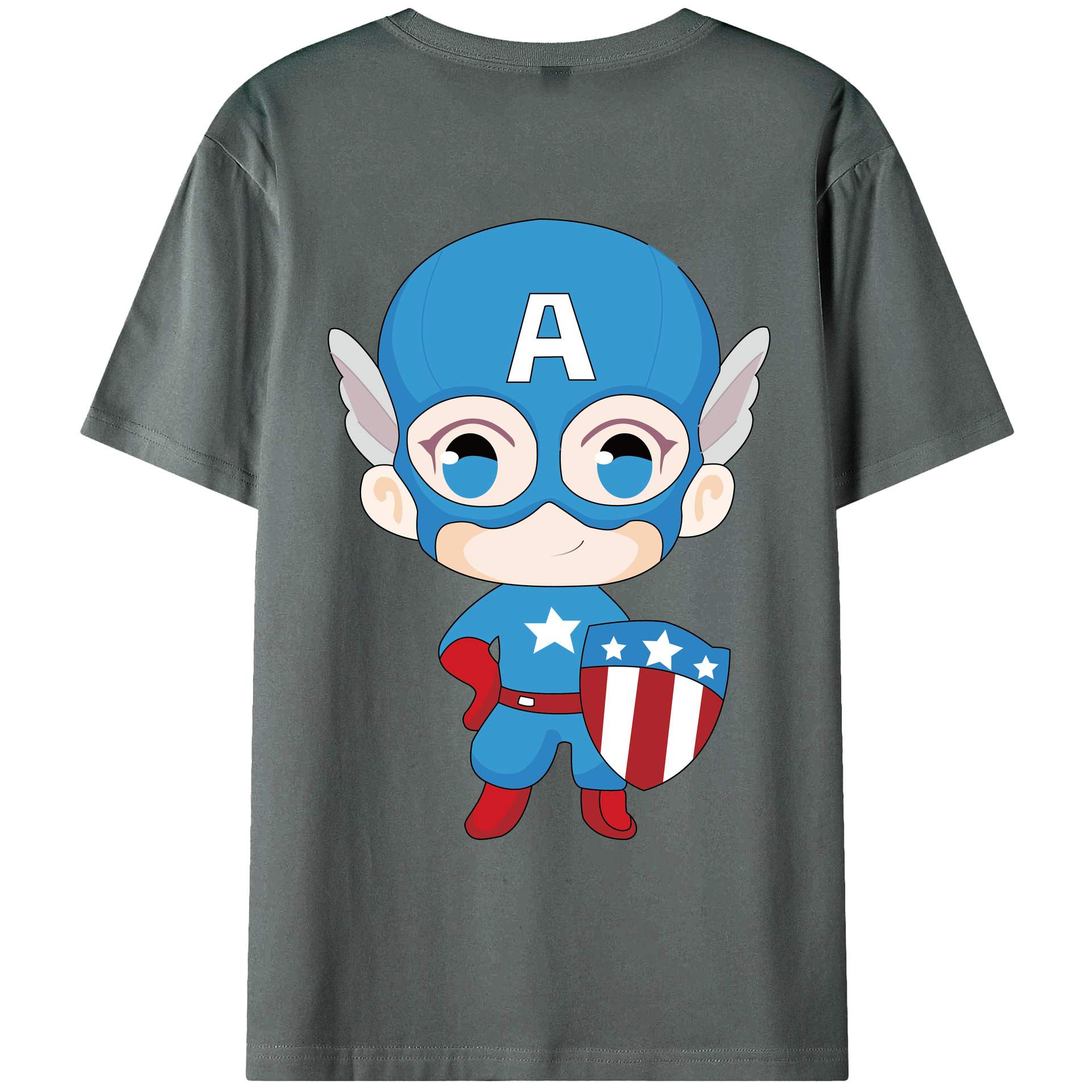 （画像用） アベンジャーズ The Avengers 綿100％ メンズ半袖Tシャツ（バックプリント） 通気性